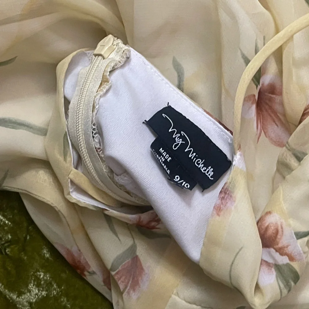 My Michelle Floral Flower yellow summer milk made dress cottage core ruffle - Picture 11 of 11